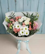 Букет цветов из:  Розы, Лизиантусы и Хризантемы #REPLACE_PRED# Большой Мартыновке