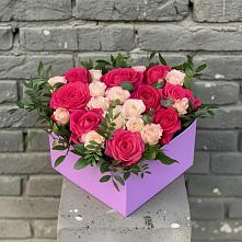 Цветочная композиция из Розы в коробке в Большой Мартыновке