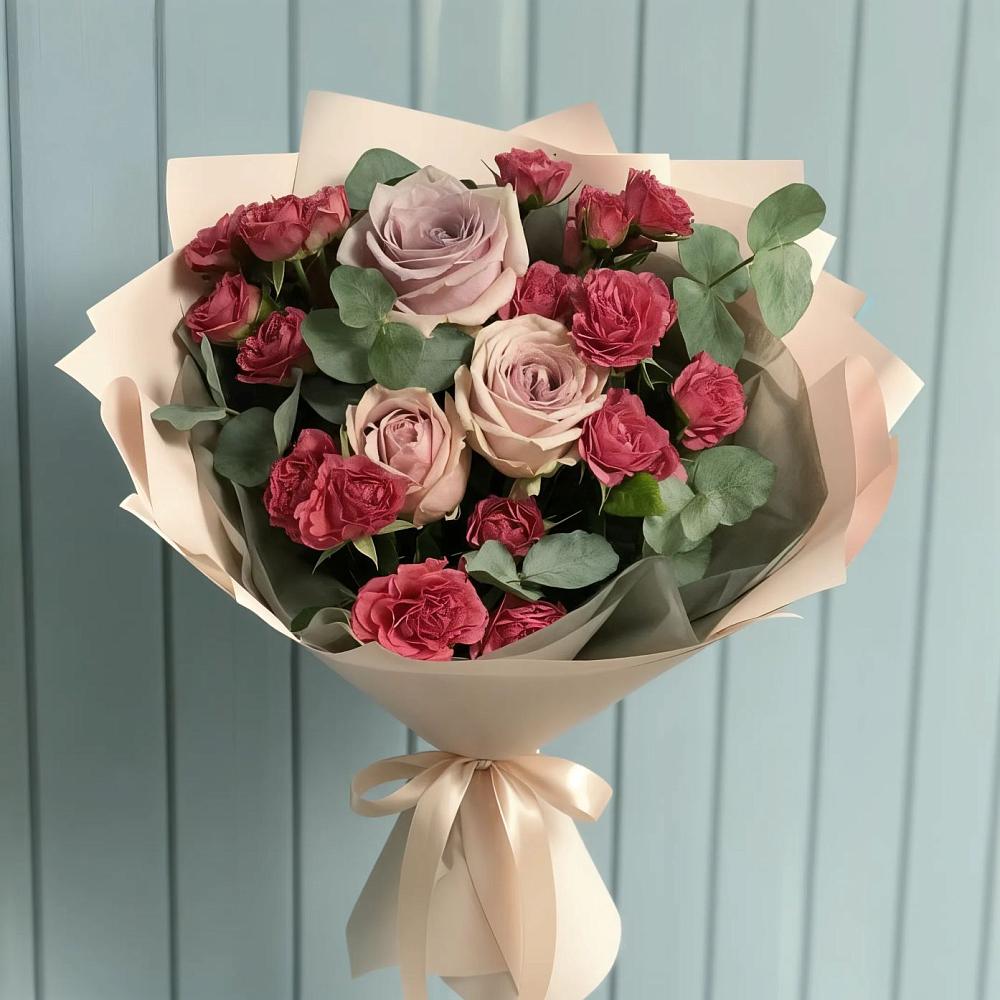 Букет цветов из: Гвоздики и Розы в Большой Мартыновке
