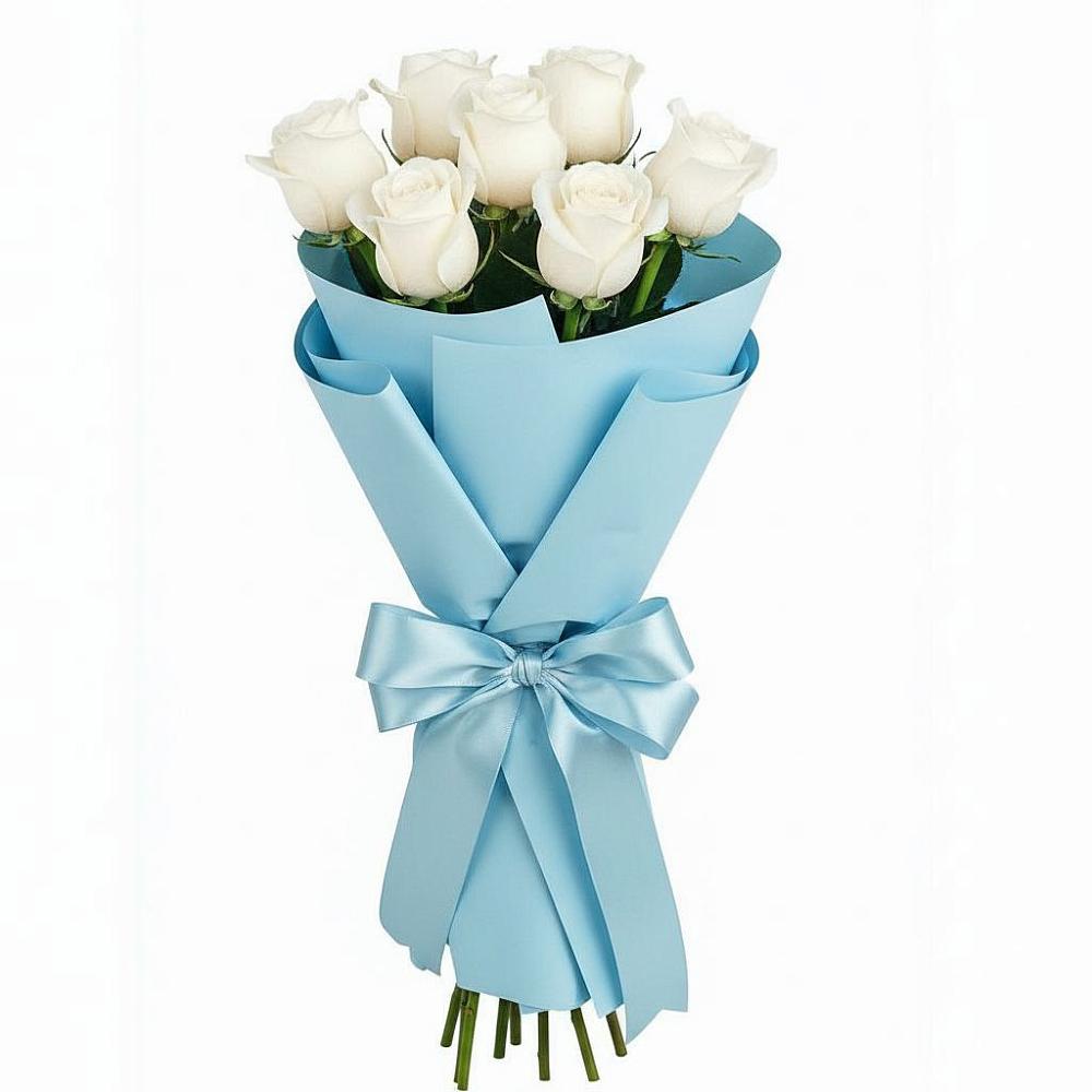 Букет 7 белых роз Проуд в Большой Мартыновке