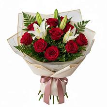 Букет цветов из:  Лилии и Розы #REPLACE_PRED# Большой Мартыновке