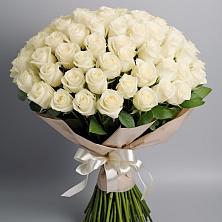 Букет 101 беля роза Белоснежка в Большой Мартыновке