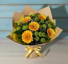 Букет цветов из:  Герберы и Хризантемы в Большой Мартыновке