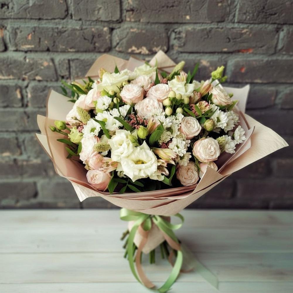 Букет цветов из: Альстромерии, Розы и Хризантемы в Большой Мартыновке