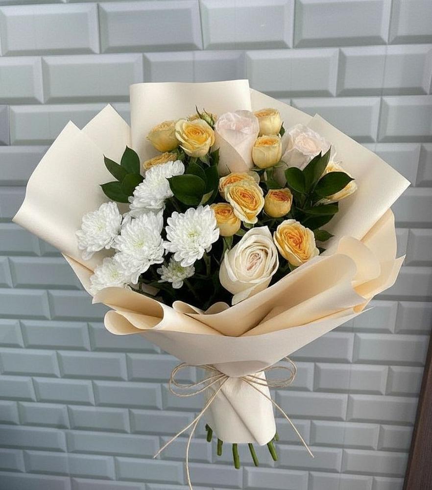 Букет цветов из: Розы и Хризантемы в Большой Мартыновке