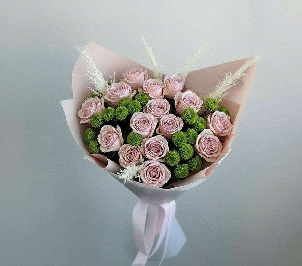 Букет цветов из: Розы и Хризантемы в Большой Мартыновке