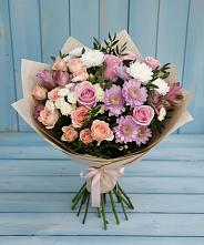 Букет цветов из:  Хризантемы, Розы и Альстромерии #REPLACE_PRED# Большой Мартыновке