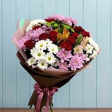 Букет цветов из:  Розы, Хризантемы и Альстромерии в Большой Мартыновке