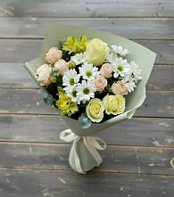 Букет цветов из:  Альстромерии, Розы и Хризантемы в Большой Мартыновке